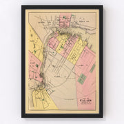 Calais Vintage Map 1894