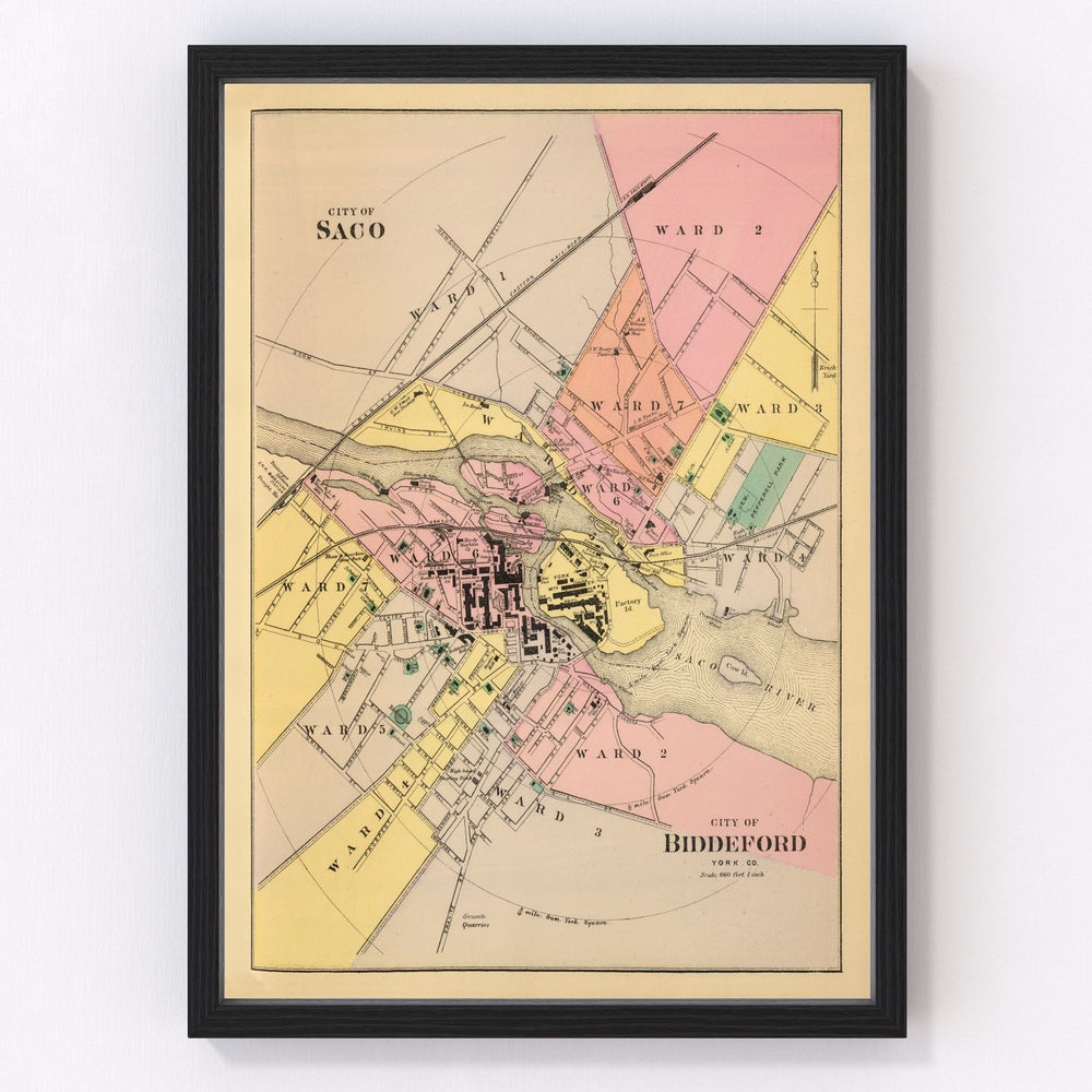 Biddeford Vintage Map 1894