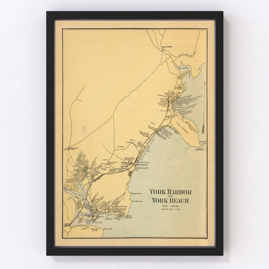 York Beach Vintage Map 1894