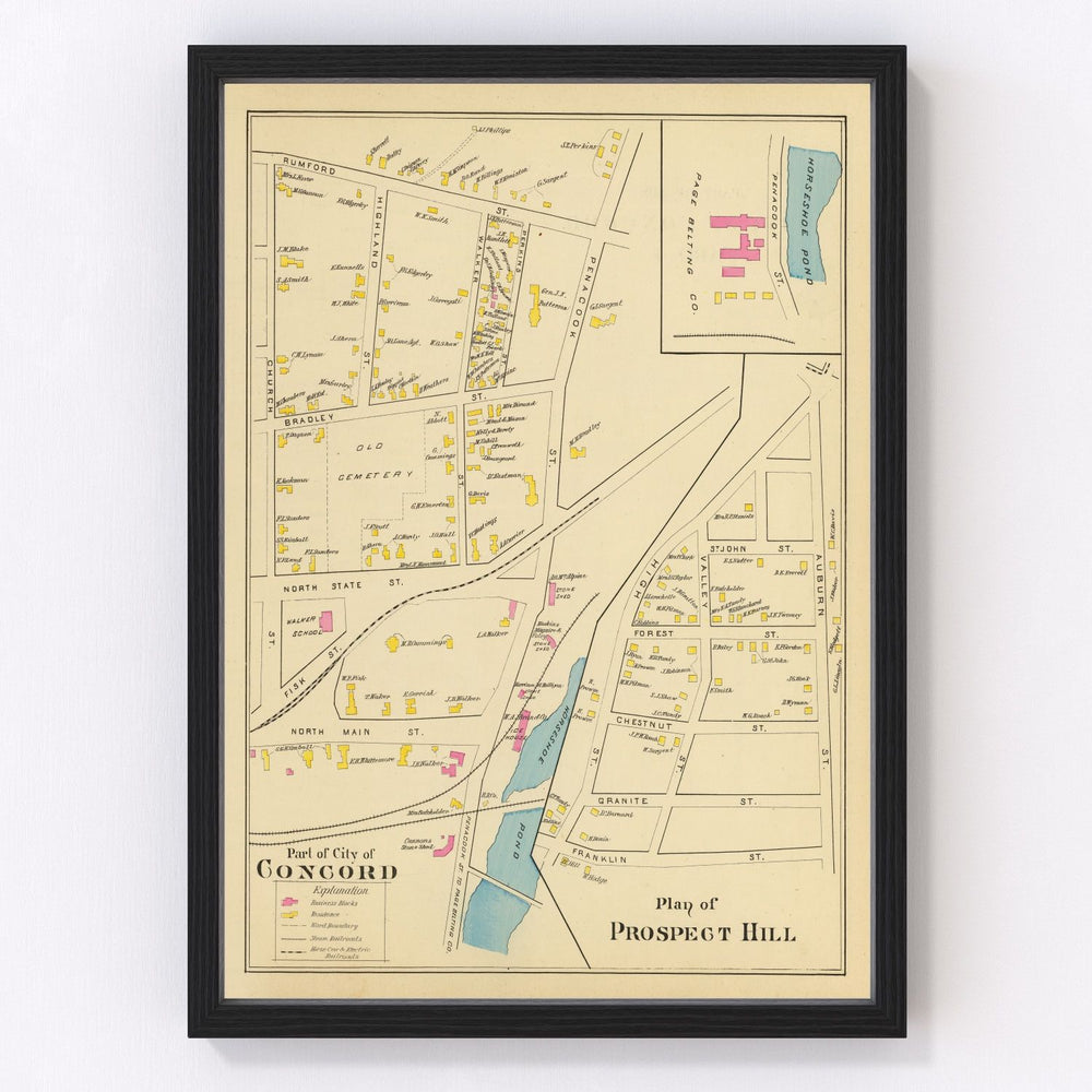 Concord Vintage Map 1892