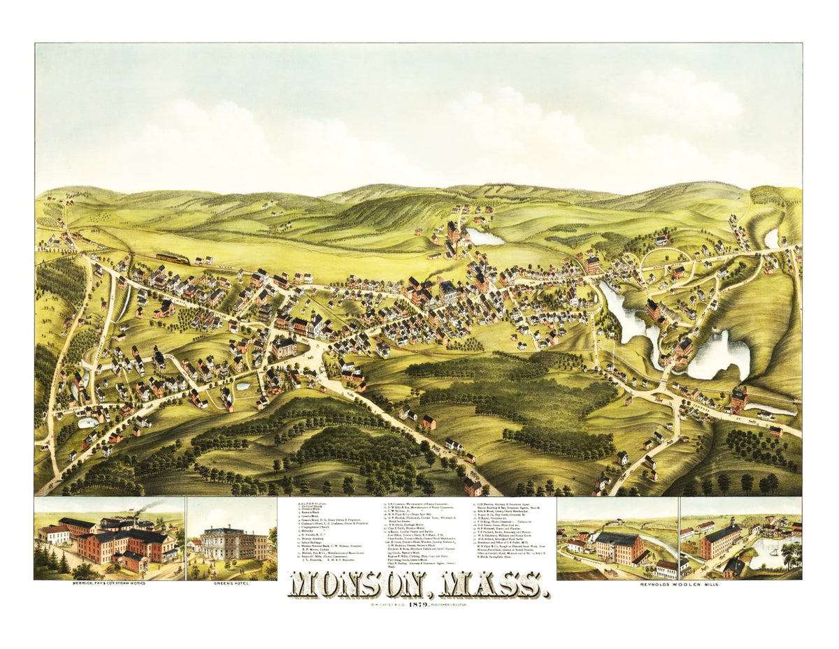 Preview of Vintage Map of Monson, Massachusetts 1879