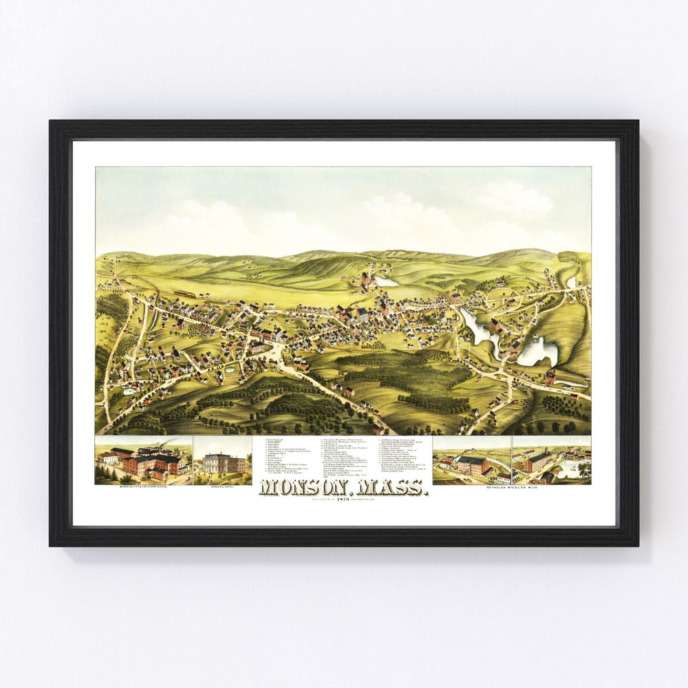 Monson Vintage Map 1879
