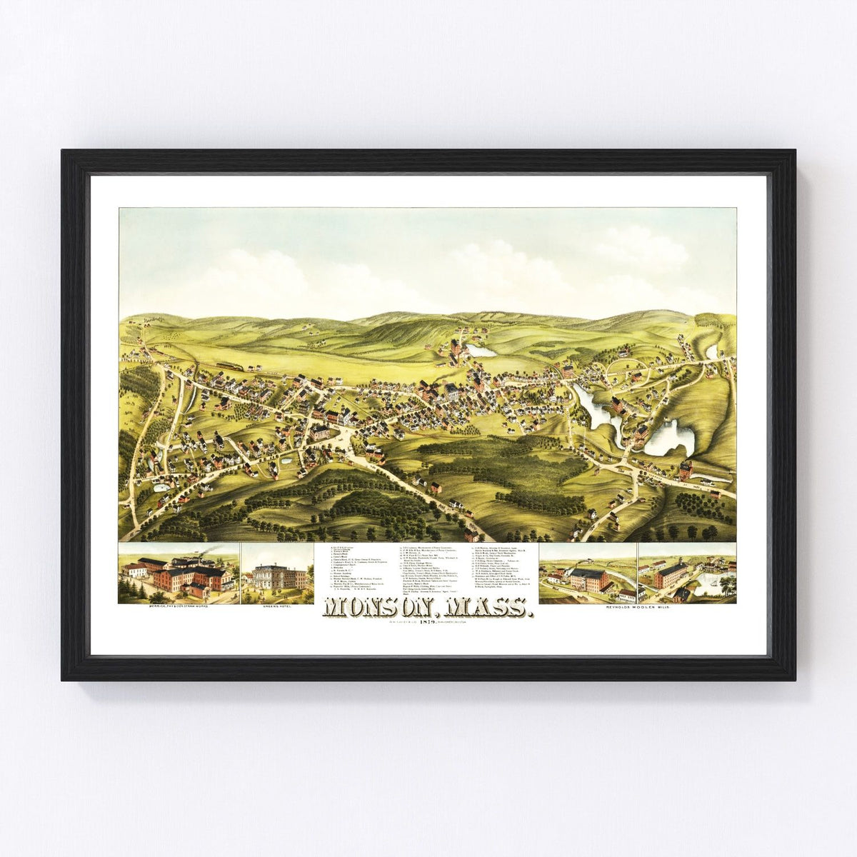 Monson Vintage Map 1879