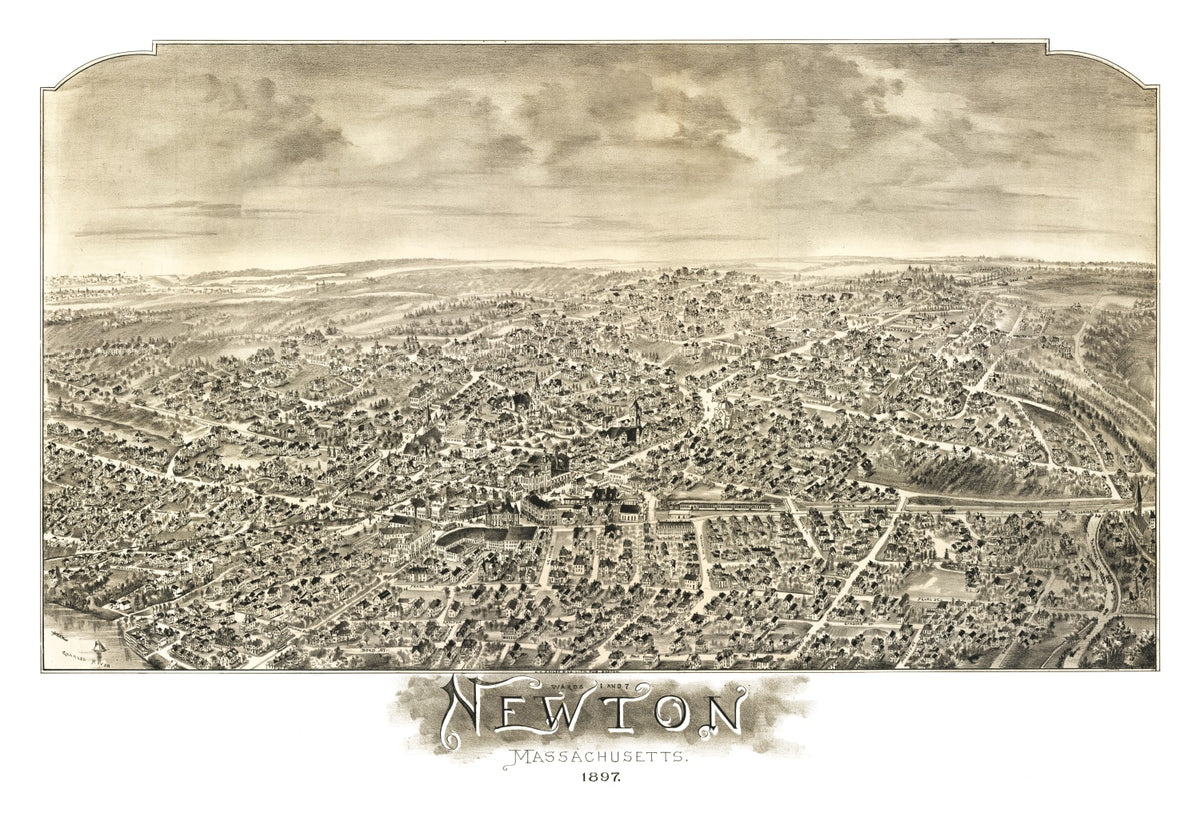 Preview of Vintage Map of Newton, Massachusetts 1897