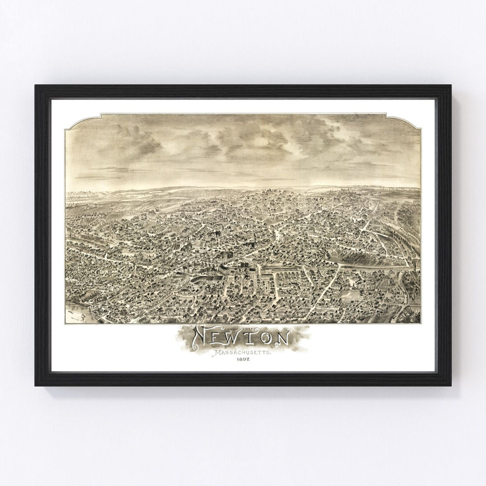 Newton Vintage Map 1897