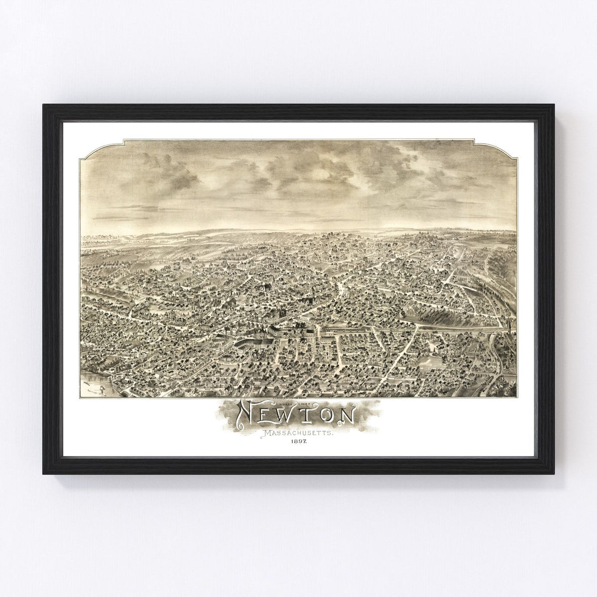 Newton Vintage Map 1897