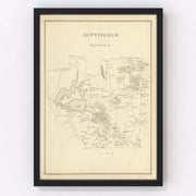 Nottingham Vintage Map 1892