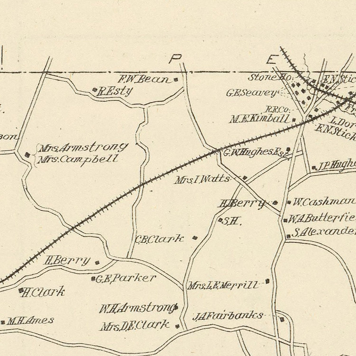 Restored historic details from the 1892 city map of New Castle, New Hampshire