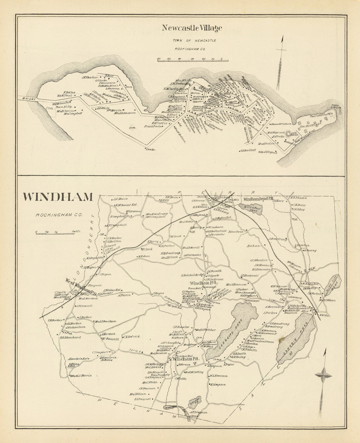 Preview of Vintage Map of New Castle, New Hampshire 1892