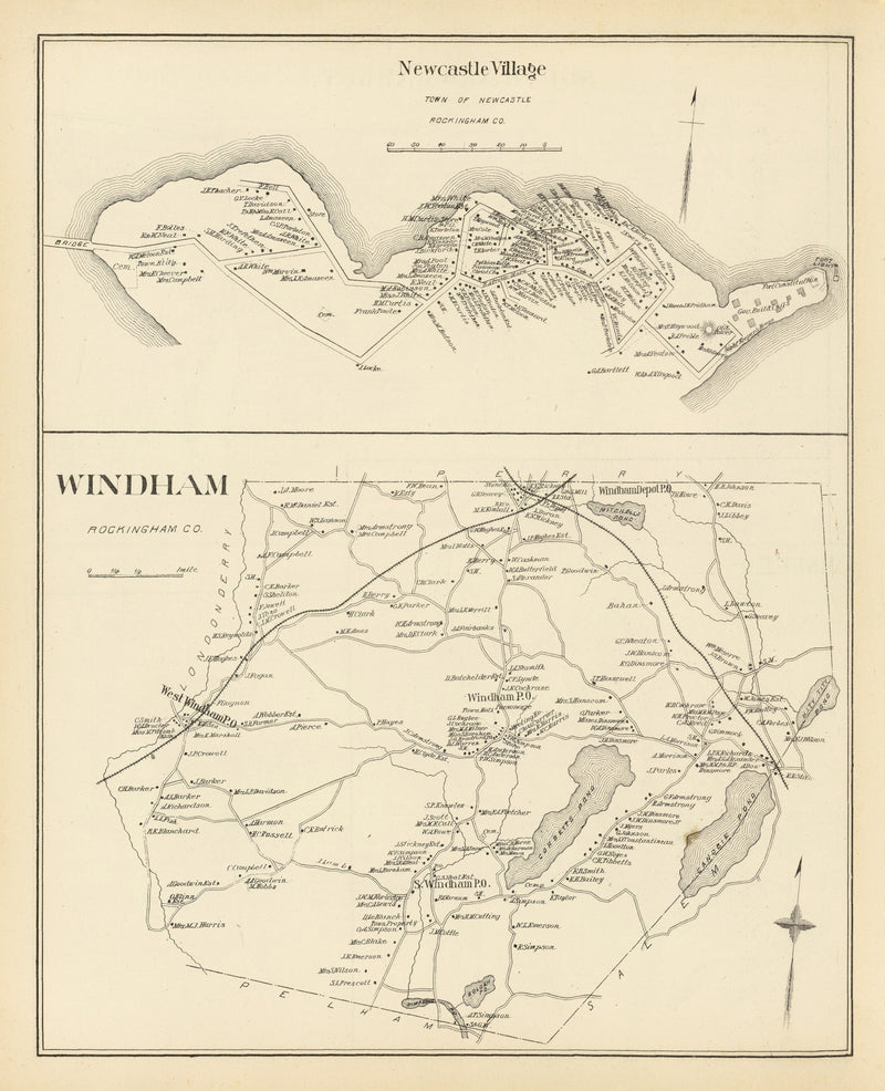 Size comparison using Vintage Map of New Castle, New Hampshire 1892