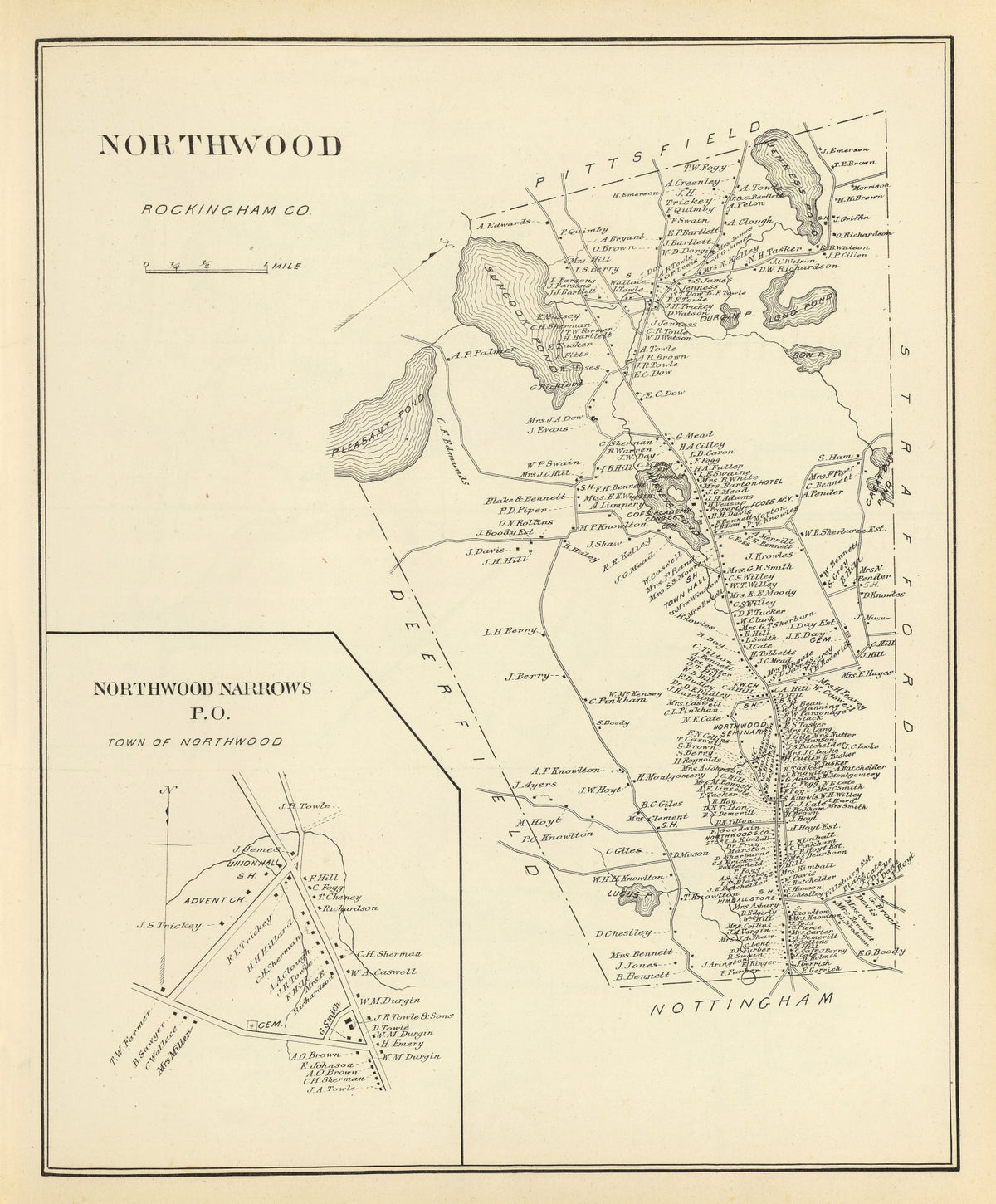 Preview of Vintage Map of Northwood, New Hampshire 1892