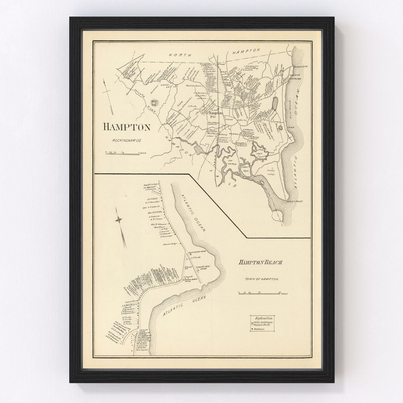Hampton Vintage Map 1892