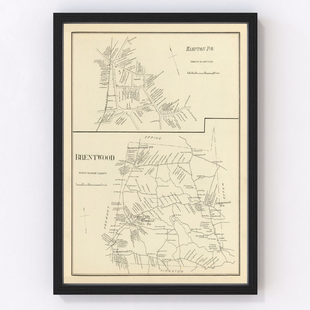 Brentwood Vintage Map 1892