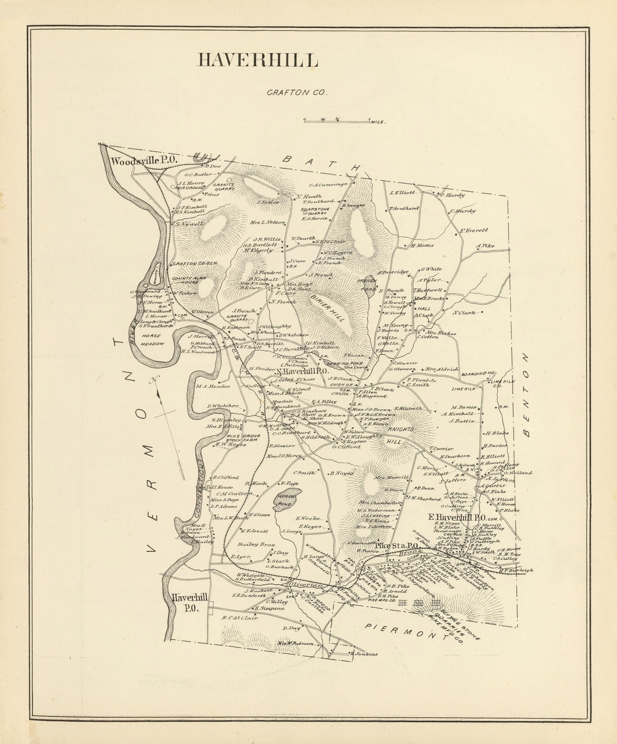 Preview of Vintage Map of Haverhill, New Hampshire 1892