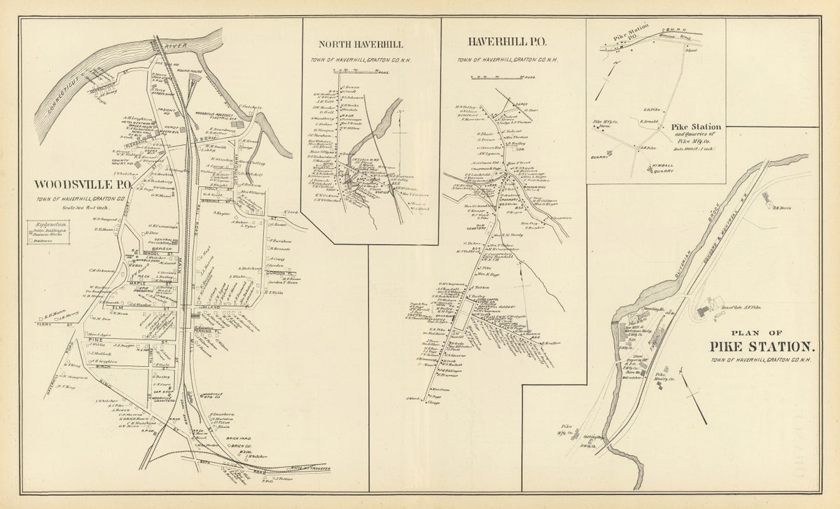 Preview of Vintage Map of Haverhill, New Hampshire 1892