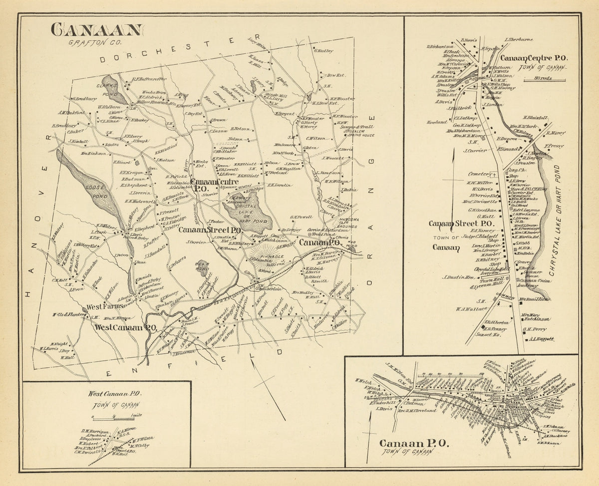 Preview of Vintage Map of Canaan, New Hampshire 1892