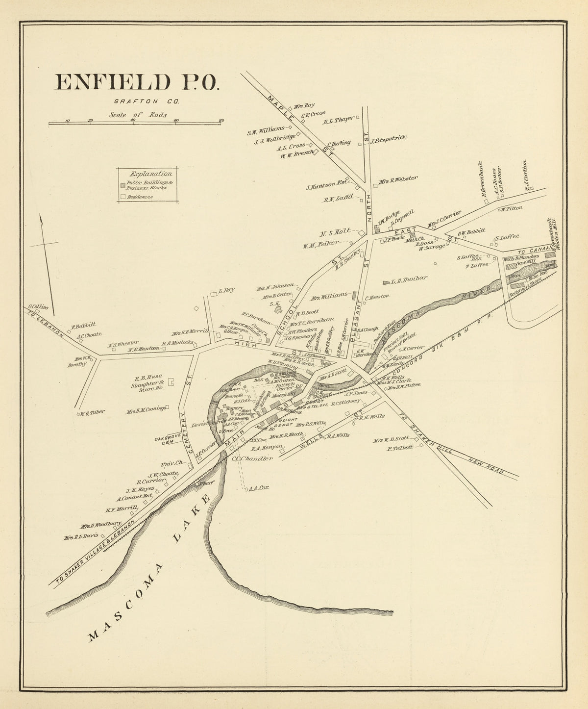Preview of Vintage Map of Enfield, New Hampshire 1892