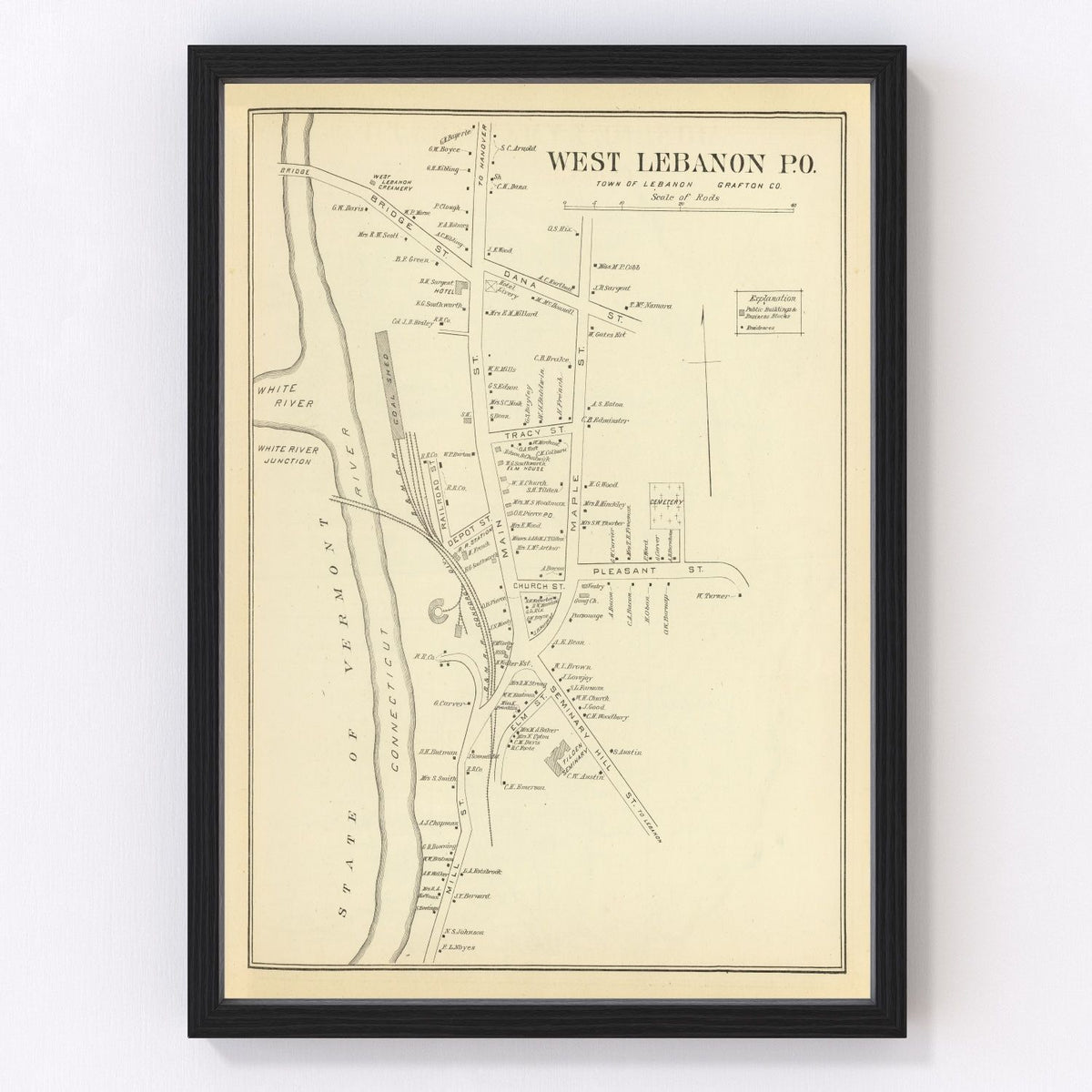 West Lebanon Vintage Map 1892