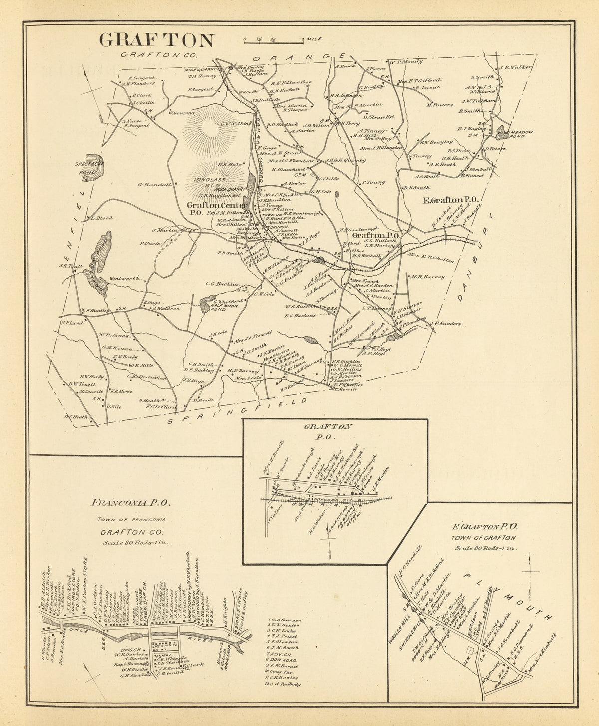 Preview of Vintage Map of Franconia, New Hampshire 1892