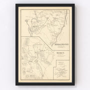 Bridgewater Vintage Map 1892