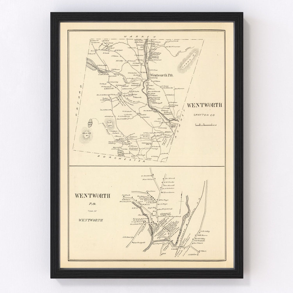 Wentworth Vintage Map 1892