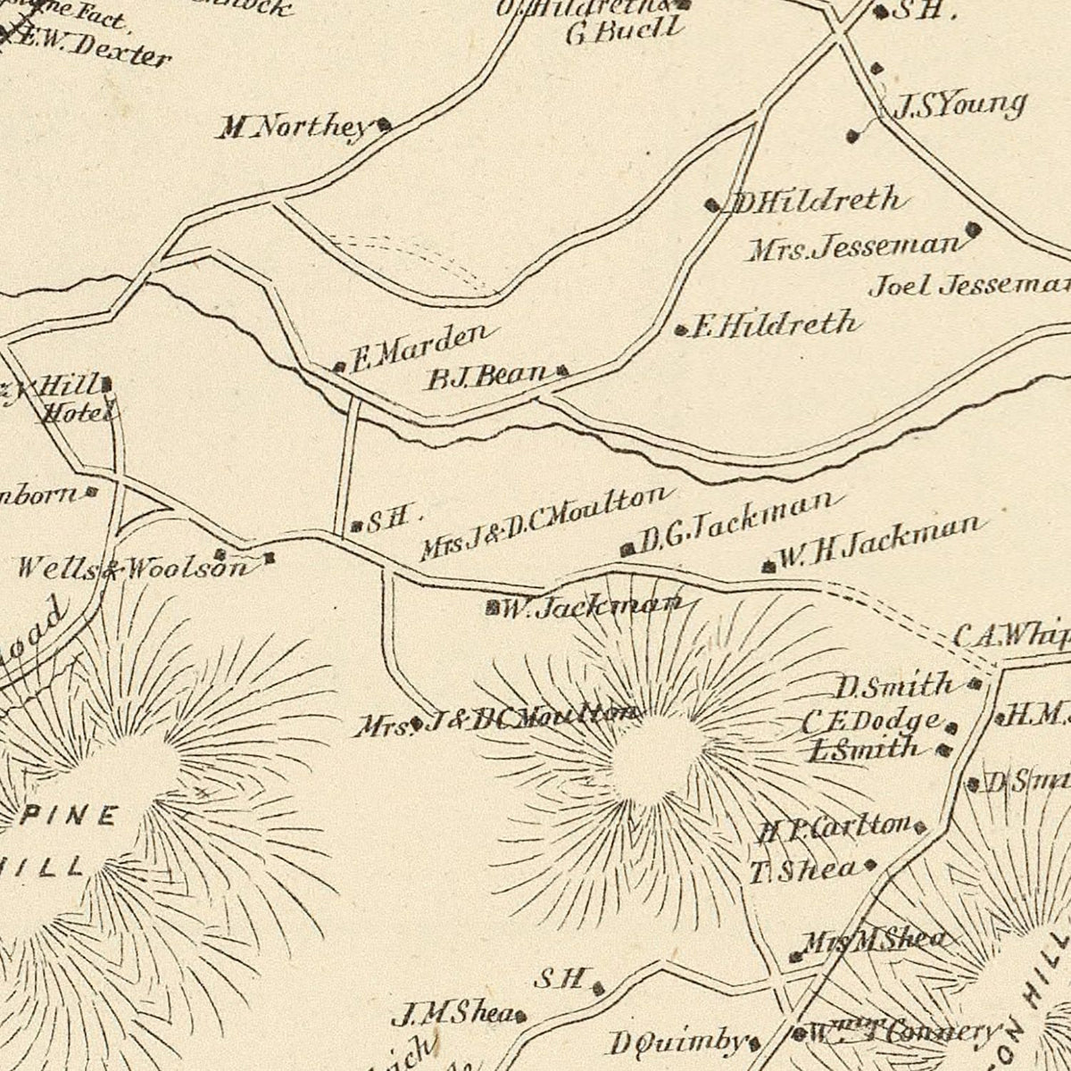 Restored historic details from the 1892 city map of Lisbon, New Hampshire