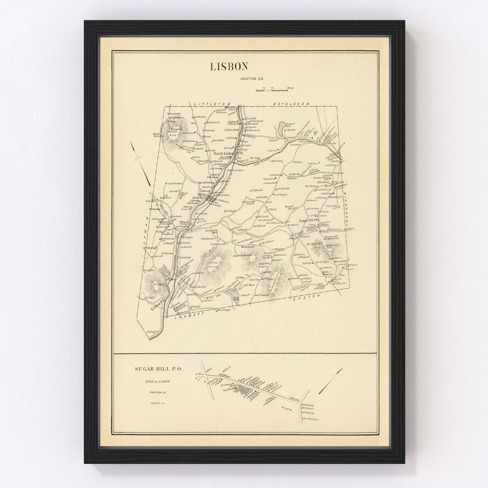 Lisbon Vintage Map 1892