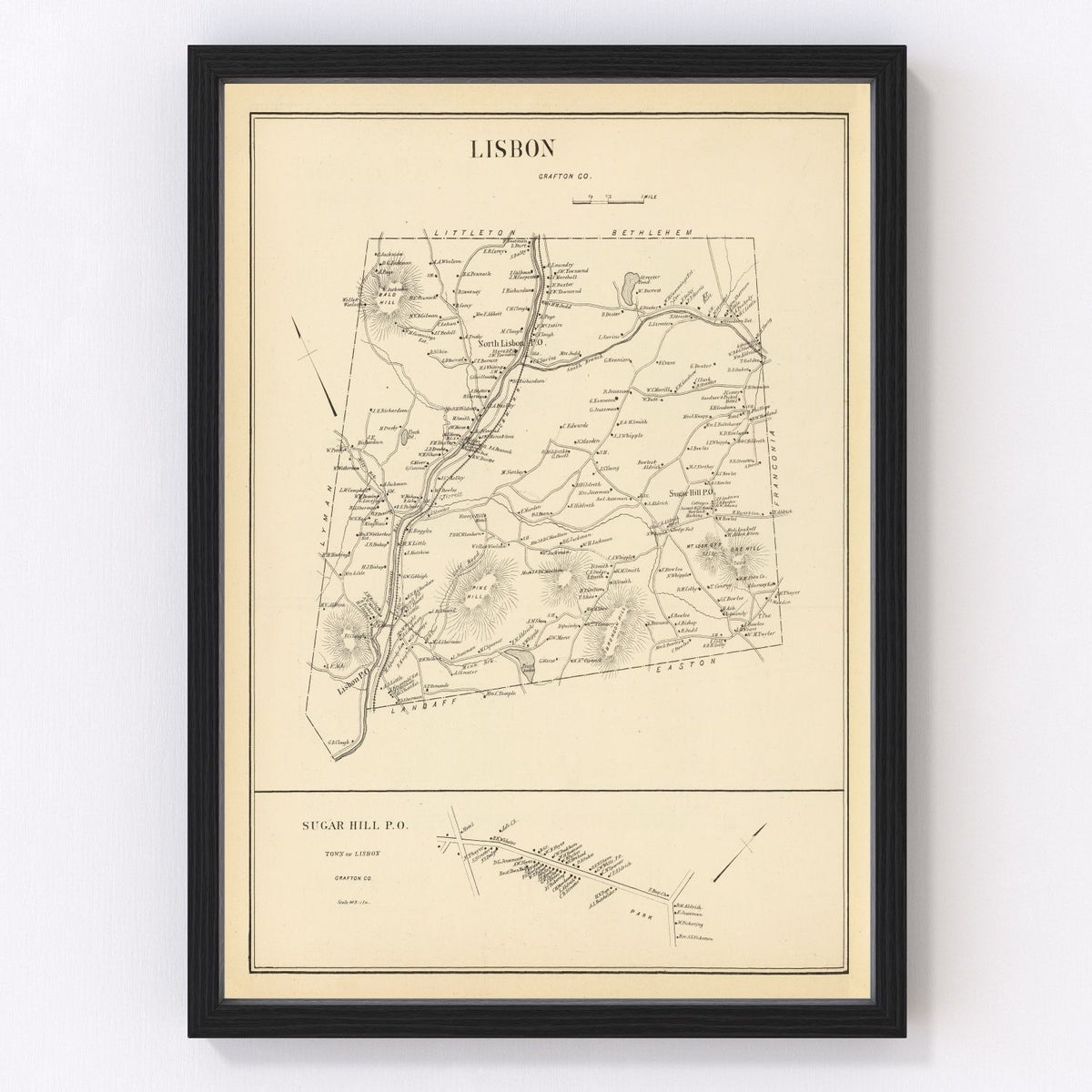 Lisbon Vintage Map 1892