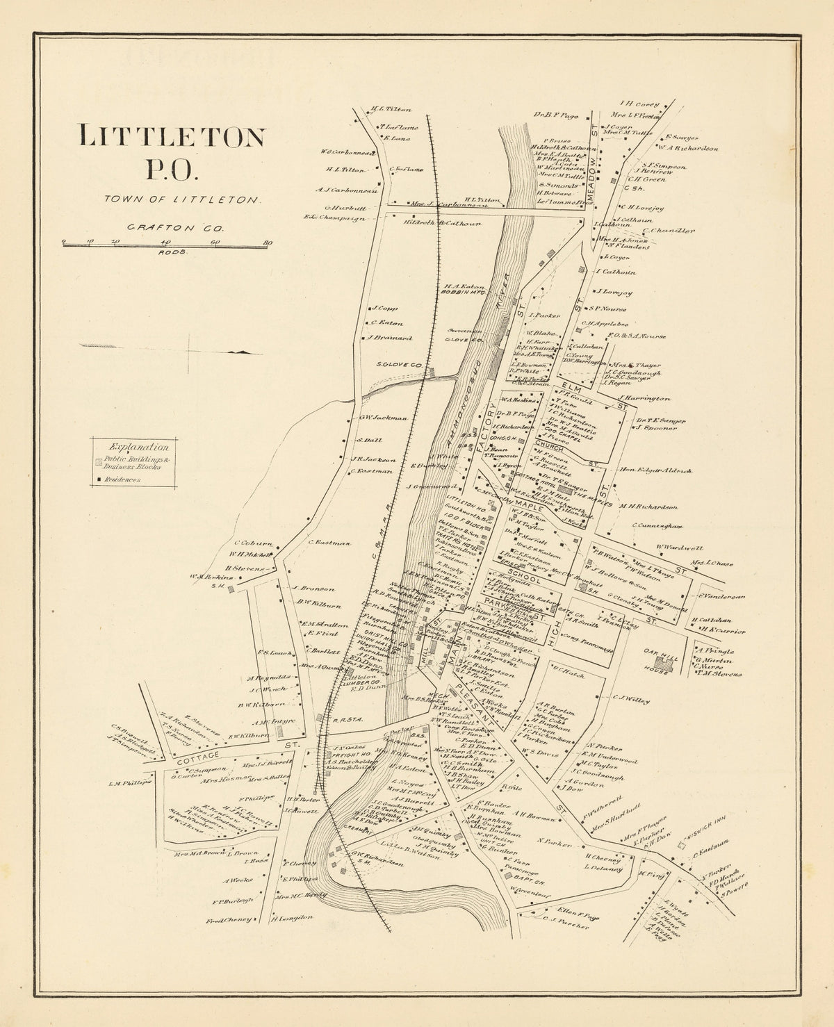 Preview of Vintage Map of Littleton, New Hampshire 1892