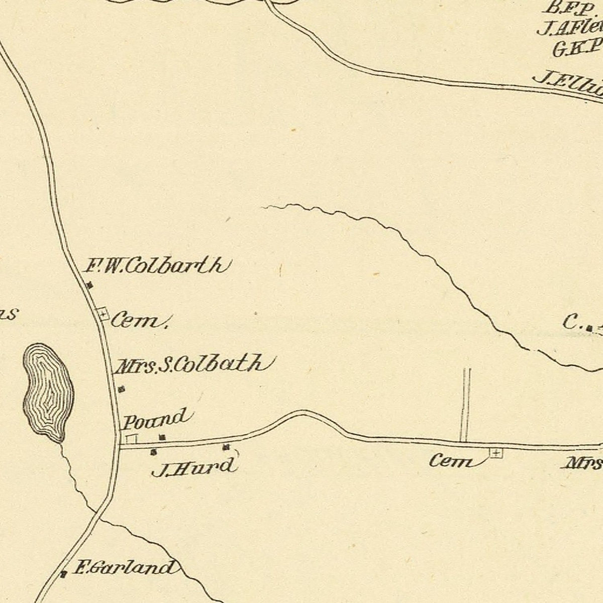 Restored historic details from the 1892 city map of Farmington, New Hampshire