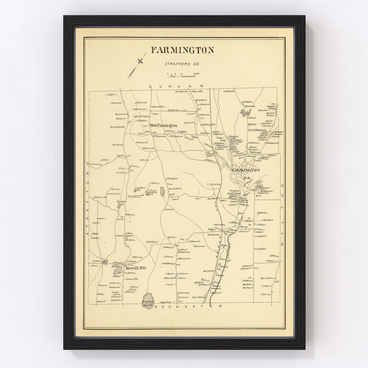 Farmington Vintage Map 1892