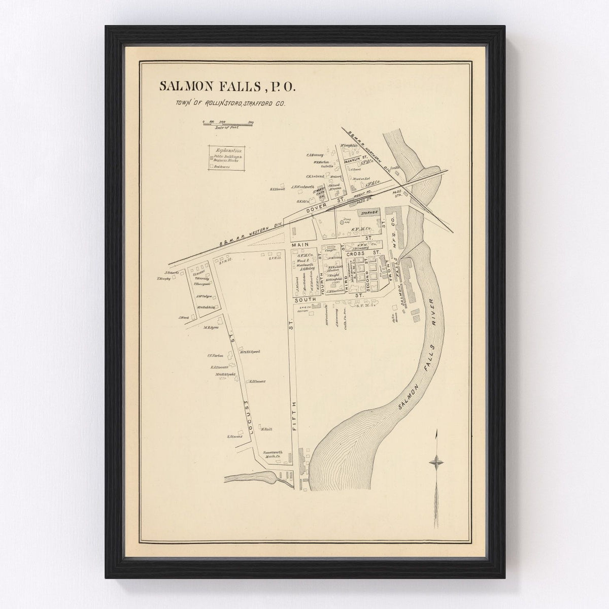 Rollinsford Vintage Map 1892