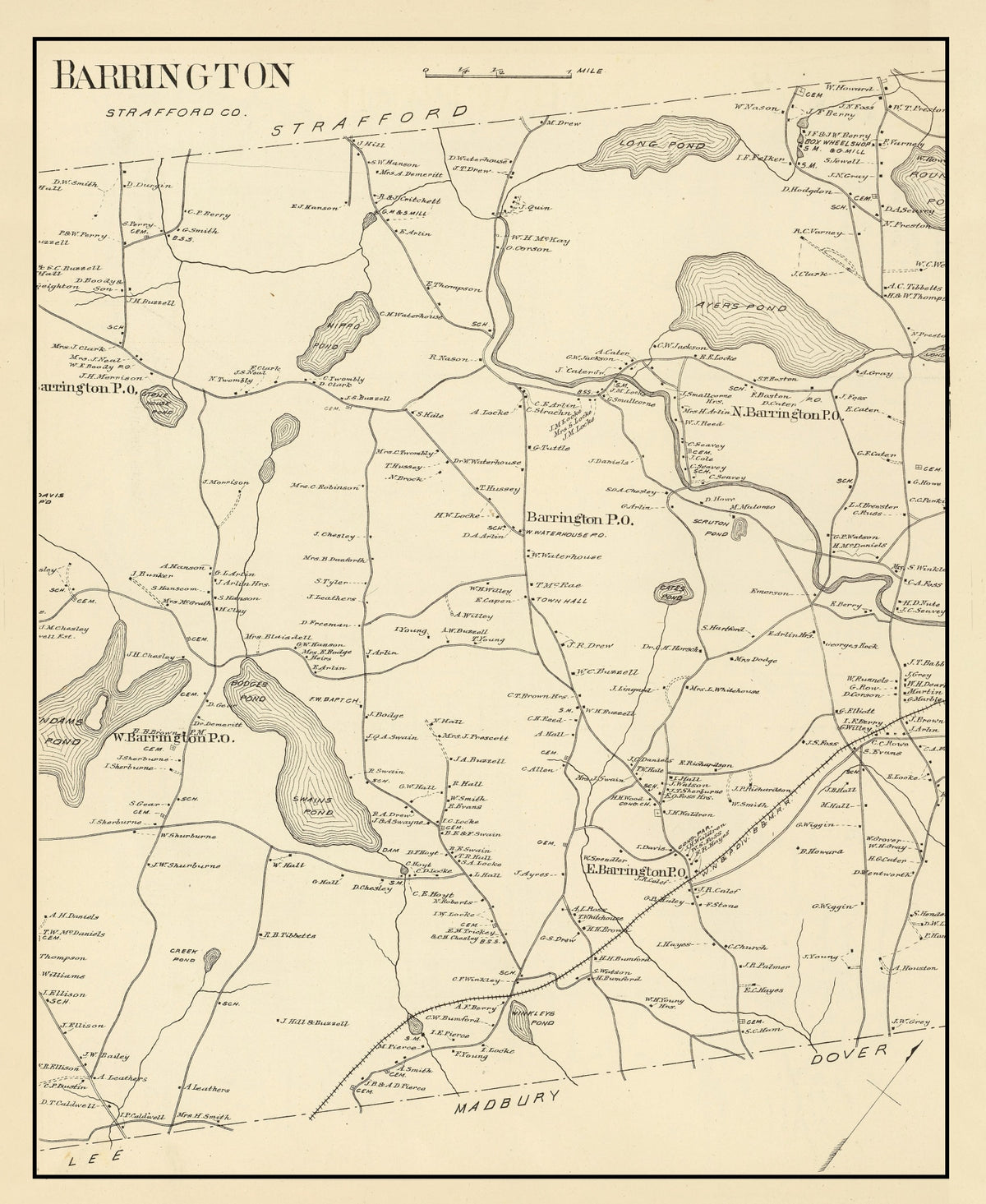Preview of Vintage Map of Barrington, New Hampshire 1892