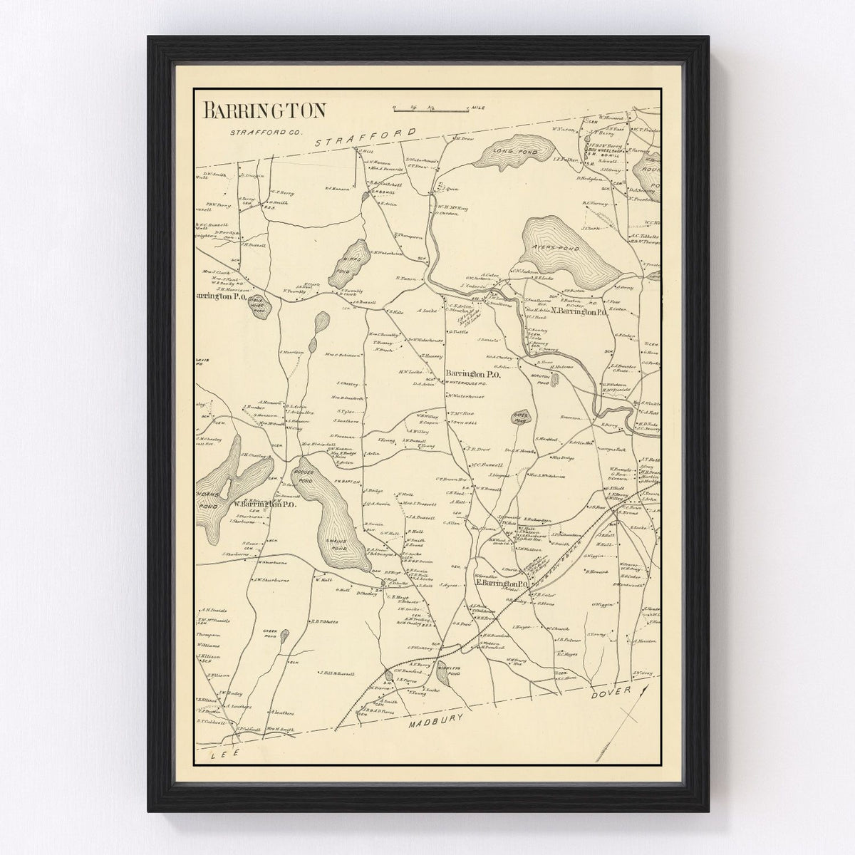 Barrington Vintage Map 1892