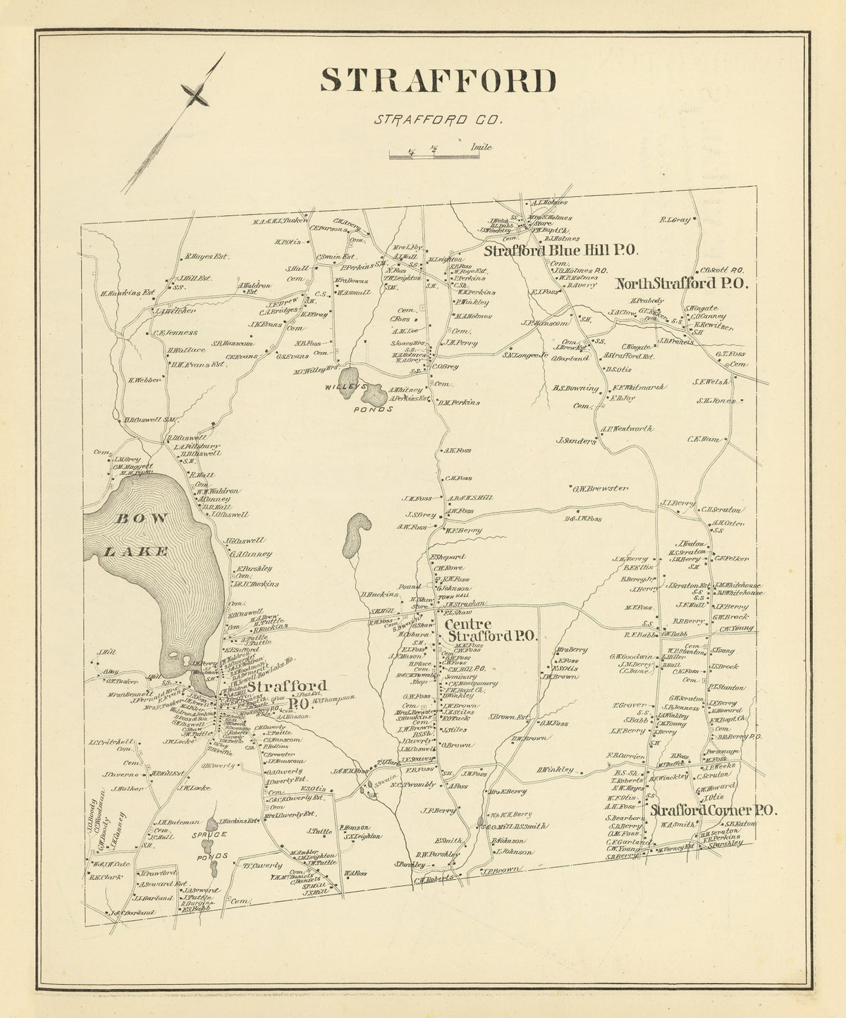 Preview of Vintage Map of Strafford, New Hampshire 1892