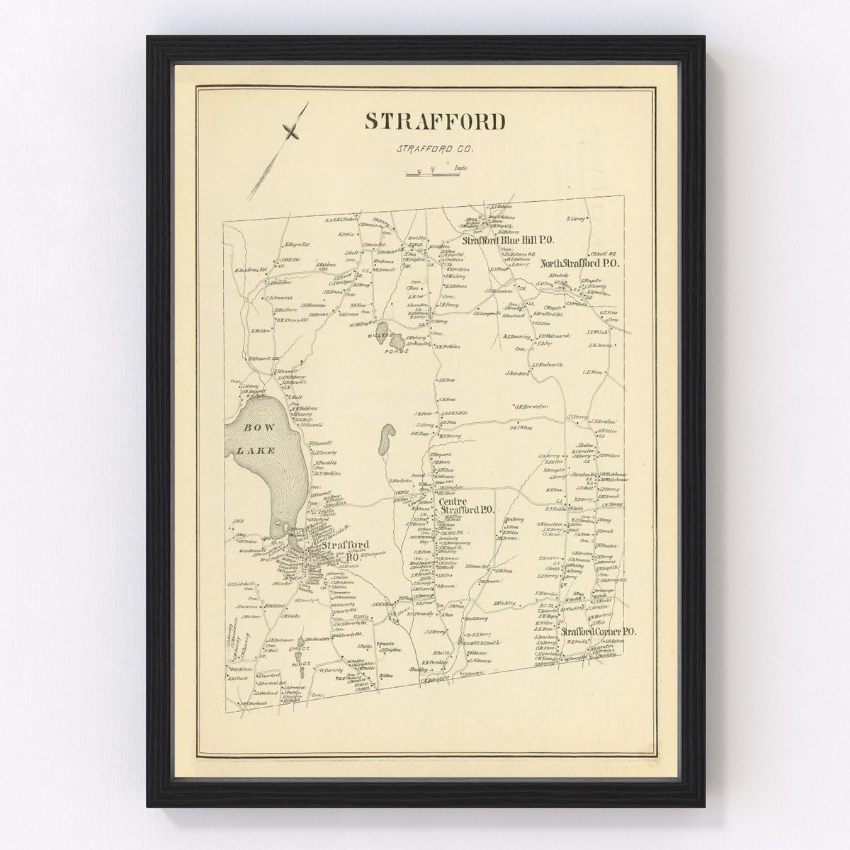 Strafford Vintage Map 1892
