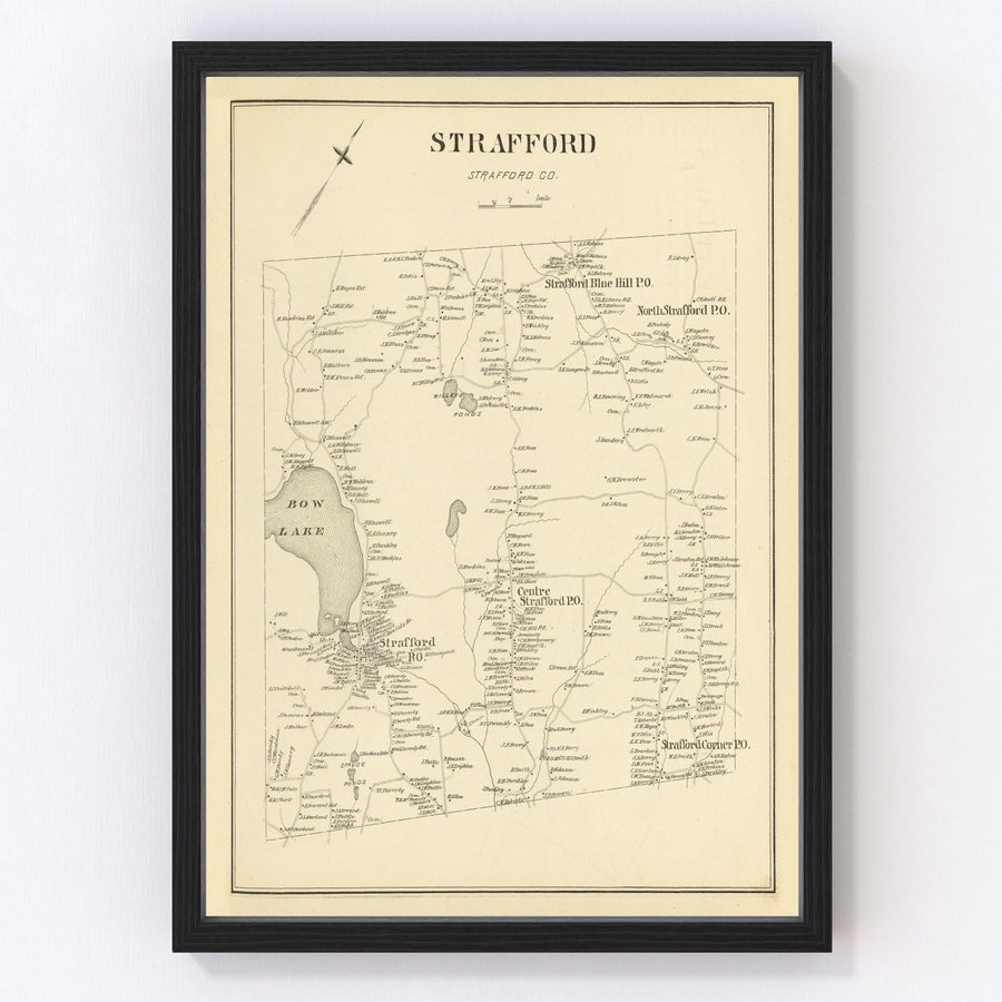 Strafford Vintage Map 1892