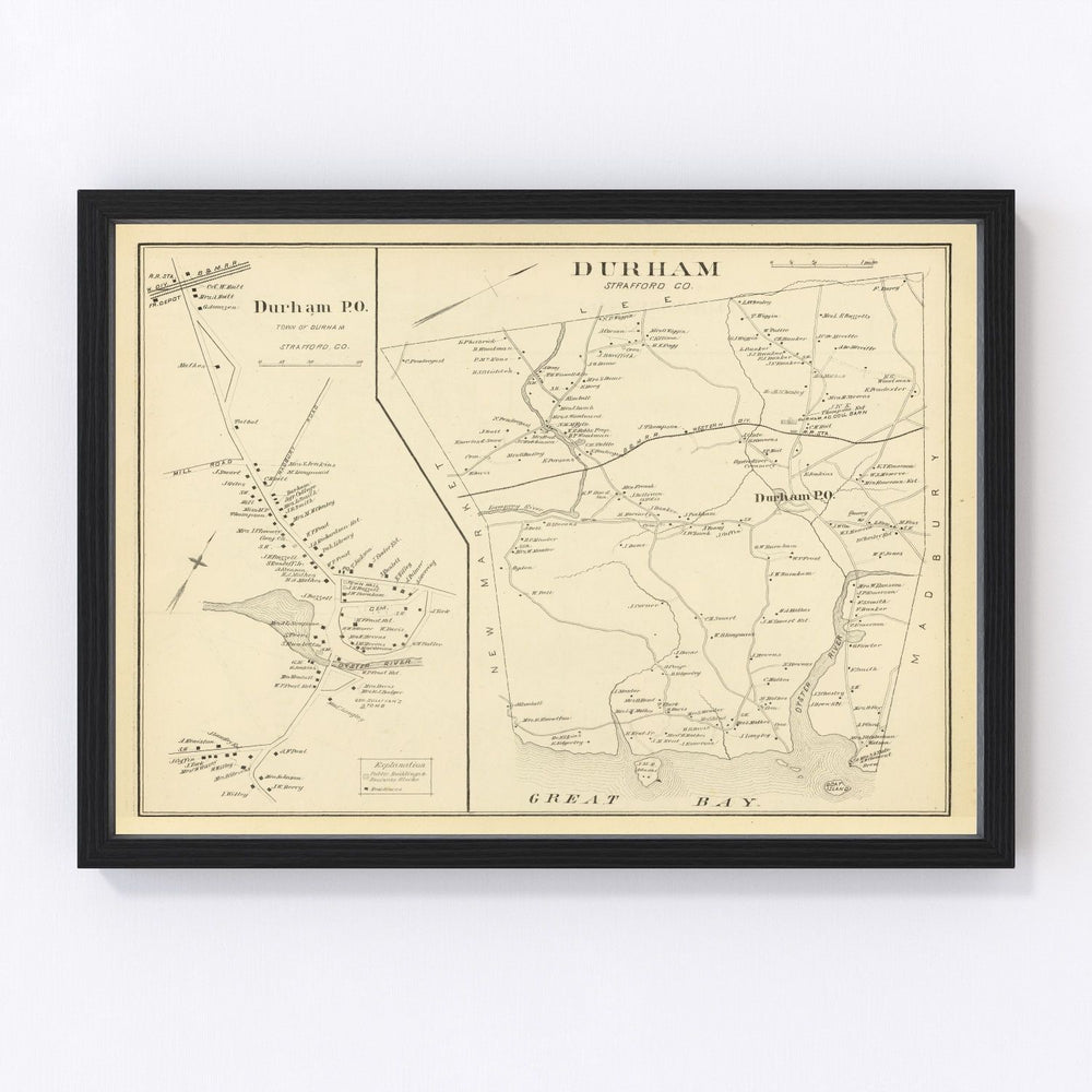 Durham Vintage Map 1892