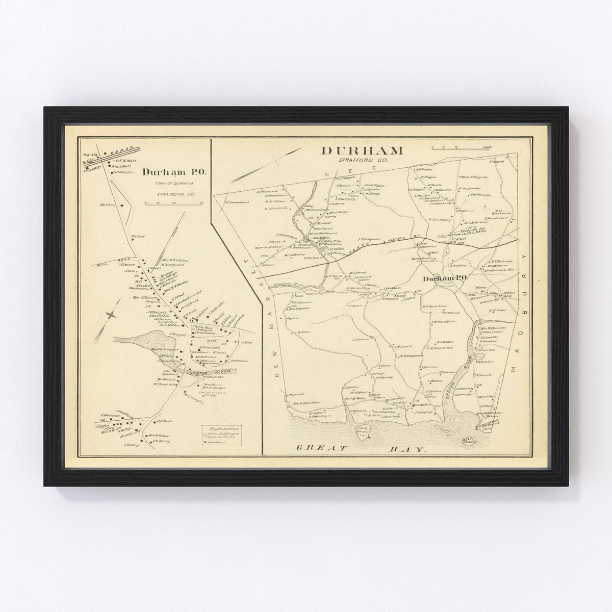 Durham Vintage Map 1892