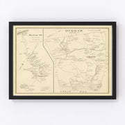 Durham Vintage Map 1892