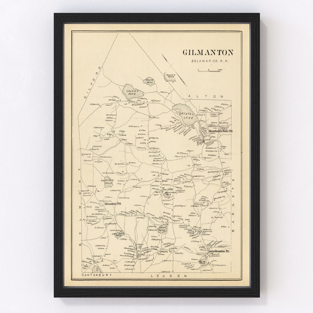 Gilmanton Vintage Map 1892