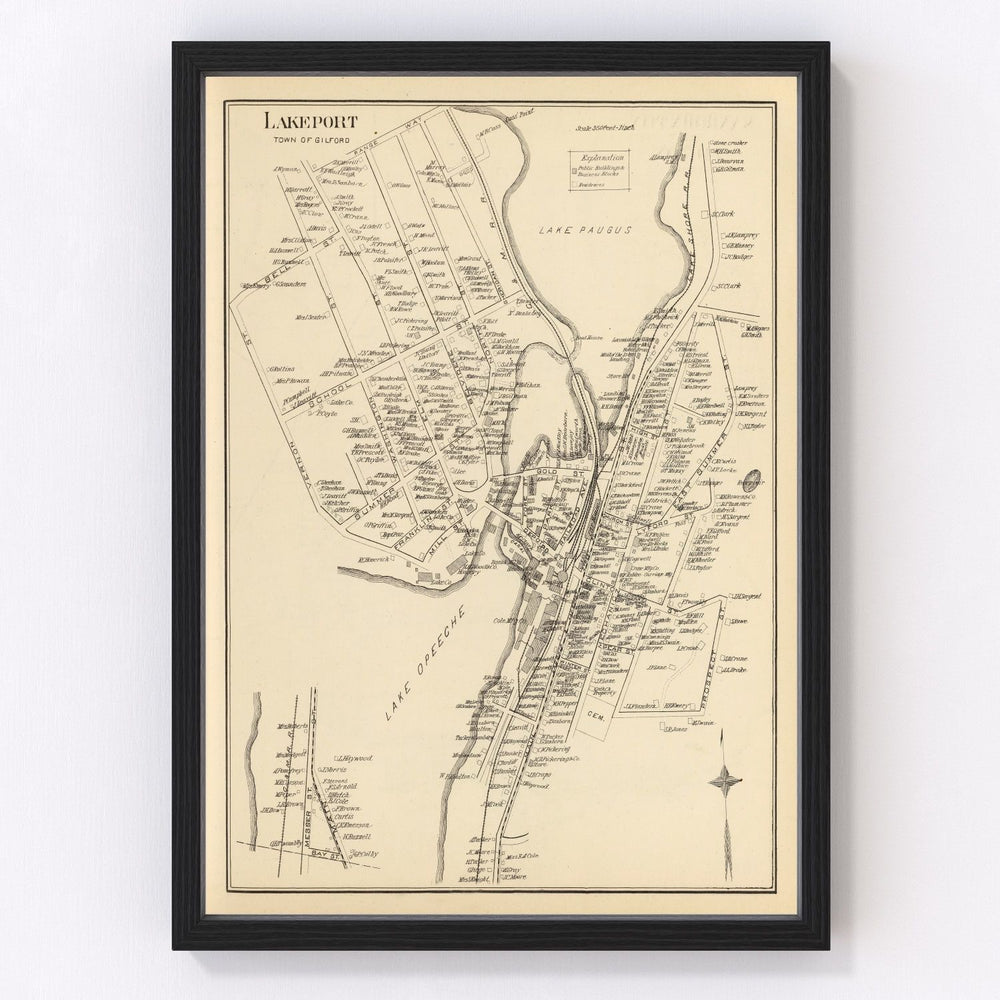 Lakeport Vintage Map 1892