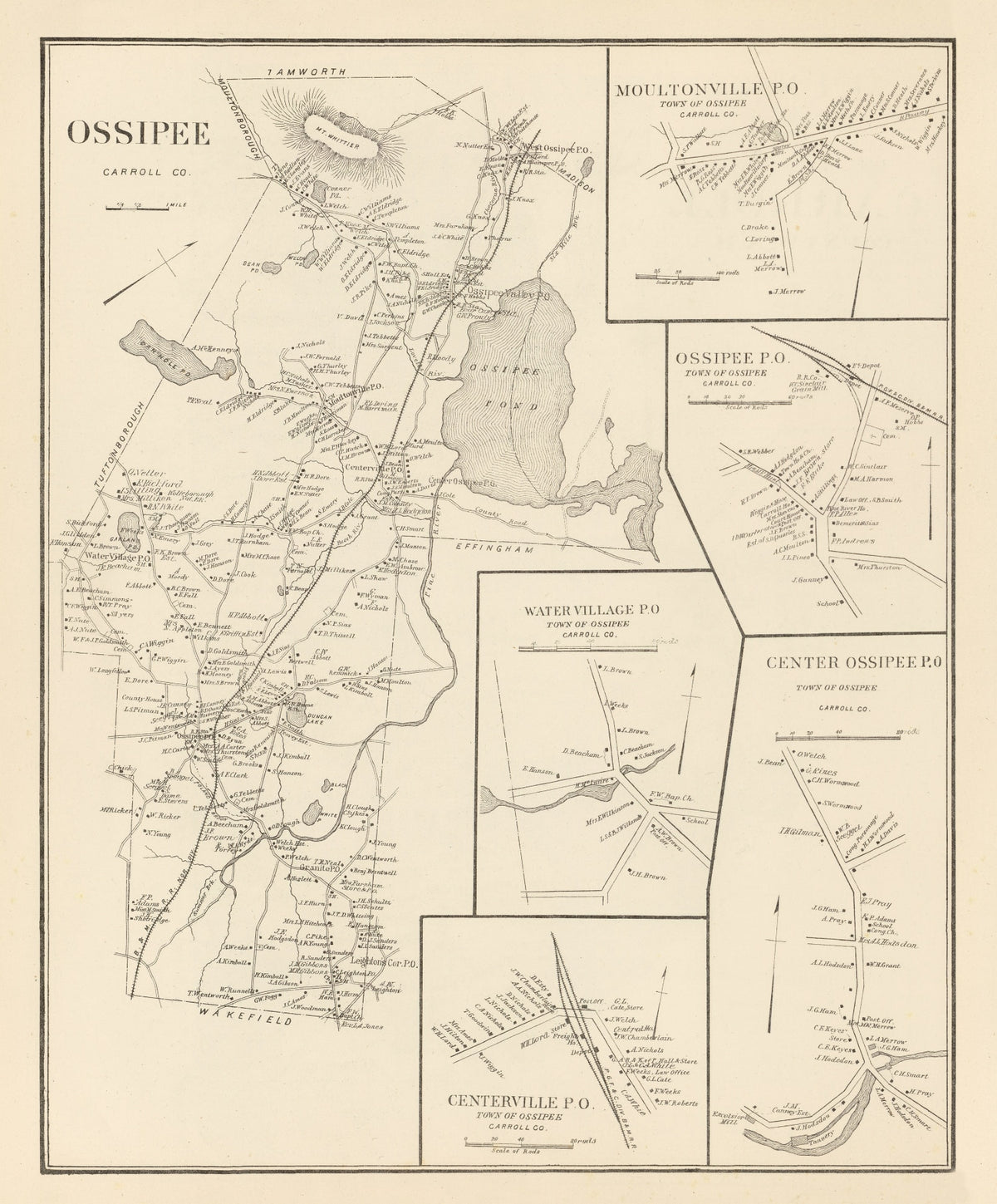 Preview of Vintage Map of Moultonville, New Hampshire 1892