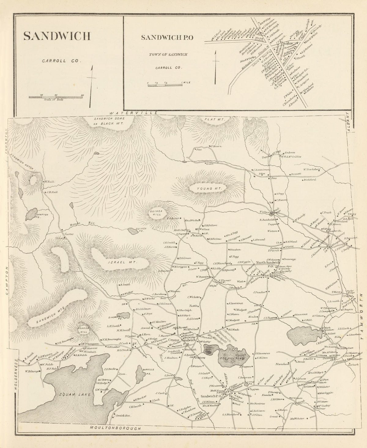 Preview of Vintage Map of Sandwich, New Hampshire 1892