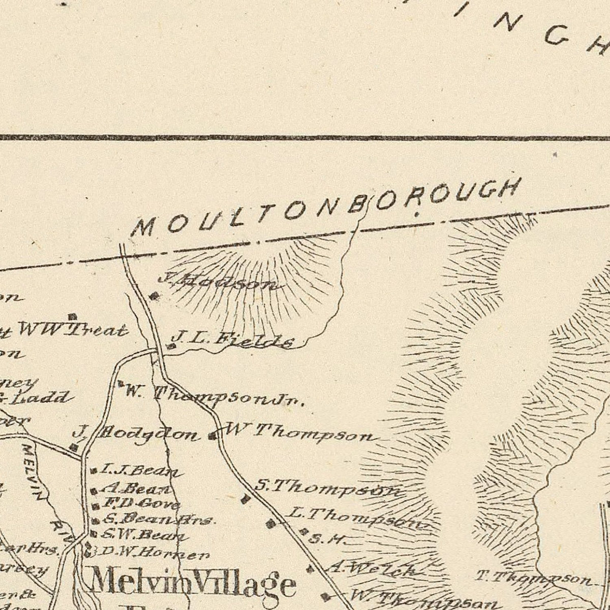 Restored historic details from the 1892 city map of Freedom, New Hampshire