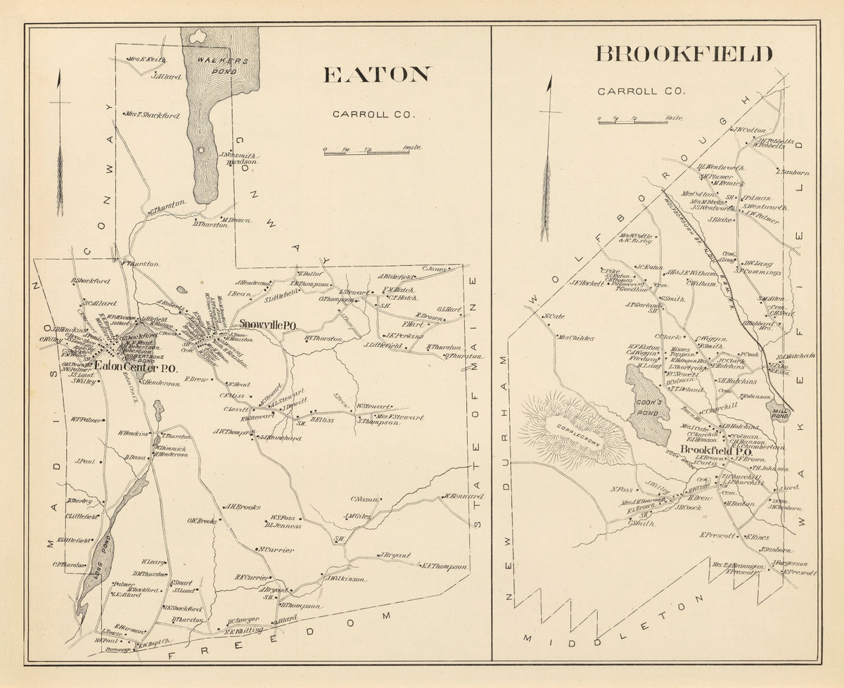 Preview of Vintage Map of Brookfield, New Hampshire 1892