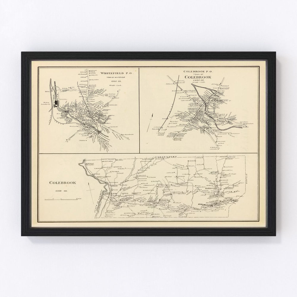 Colebrook Vintage Map 1892