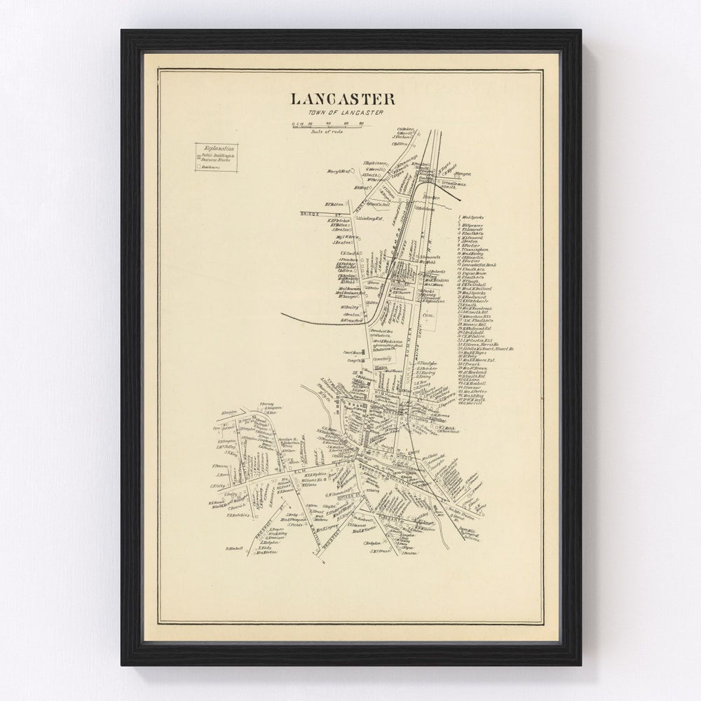 Lancaster Vintage Map 1892