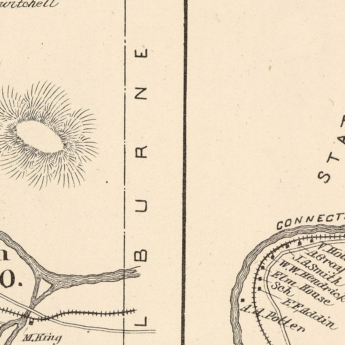 Restored historic details from the 1892 city map of Gorham, New Hampshire