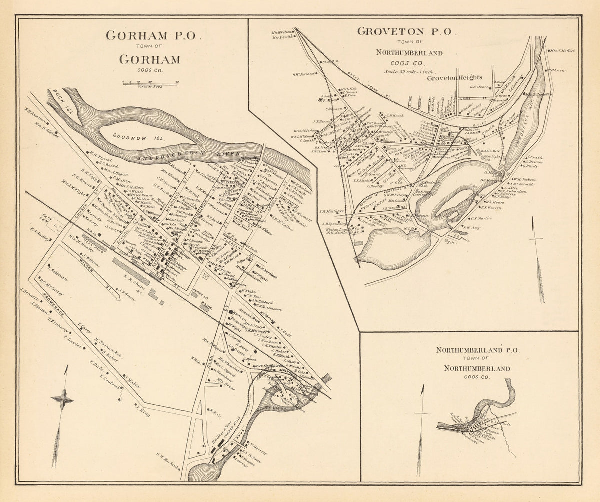 Preview of Vintage Map of Gorham, New Hampshire 1892
